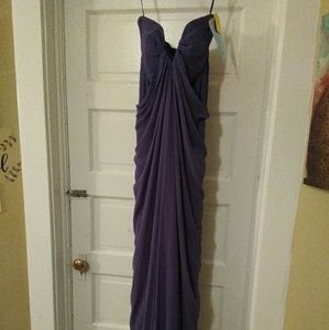 Long purple chiffon bridesmaid dress
